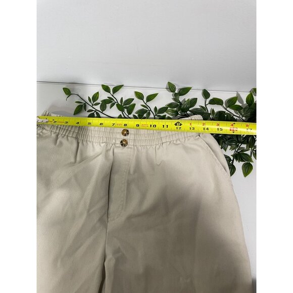 Womens Bollie Brooks Beige Elastic Waist Pants Size 12P Cotton/Polyester - Picture 11 of 13